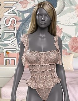 InStyle- dForce Ruffled Bodysuit for Genesis 8 & 8.1 Females and Genesis 9 Femi