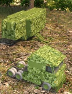 Camo-Cool Military for Sci-Fi Truck and Trailer in Poser