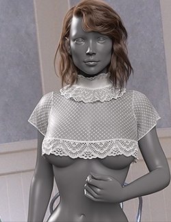 VERSUS- D-Force Crop Ruffle Blouse for Genesis 8 Females