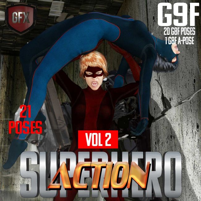 Click here to see preview images for "SuperHero Action for G9F Volume 2" SuperHero Action for G9F Volume 2