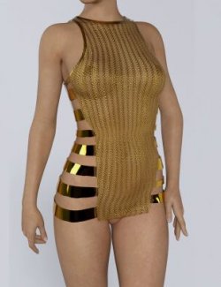 Golden Dress Short Transparent GEN8 Female