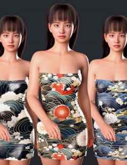 Japanese Yuzen for K3D Katiga Dress G9