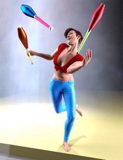 Juggling Club Prop and Poses for Genesis 9