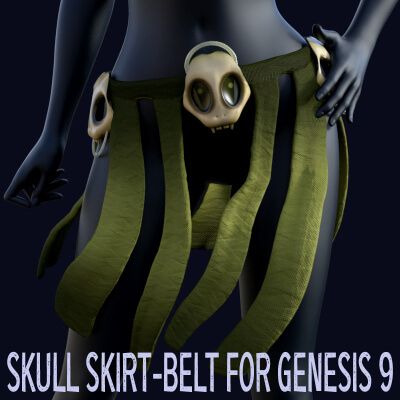 Click here to see preview images for "Stylized Skull Skirt Belt for Genesis 9" Stylized Skull Skirt Belt for Genesis 9
