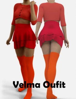 Orange Velma Outfit for Genesis 8 Female