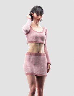 dForce Rose Knit Outfit for Genesis 9