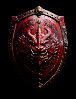 Medieval Dragon Red Shield