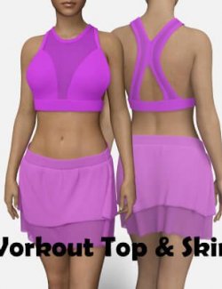 Workout Top With Skirt for Genesis 8 Female