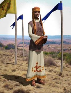 dForce Kazakh Costume for Genesis 9