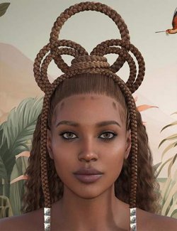 Queen Ashanti Hair for Genesis 9