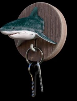 Wall-Mounted Shark Head Key Holder