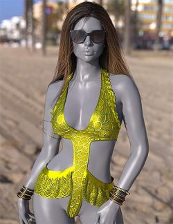 VERSUS- dForce Ruffle Swimsuit for Genesis 9 Add-On