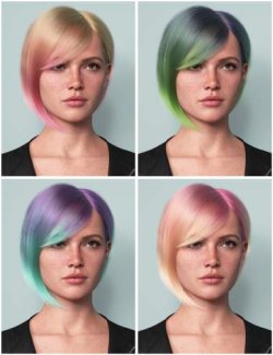 dForce Strand-Based Behind Ear Style Bob Hair for Genesis 9