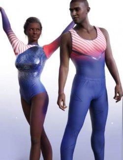 LA Gymnastics Outfit for Genesis 9 and 8