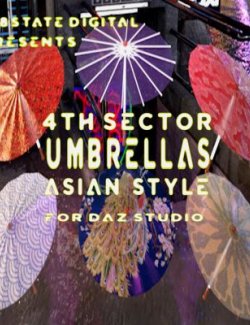 Asian Style Umbrellas for DAZ Studio