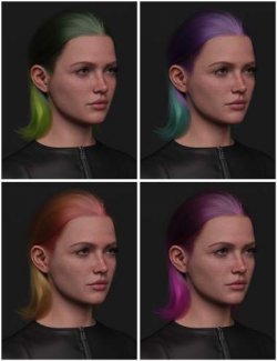 dForce Strand-Based Short and Long Slicked Back Hair for Genesis 9 and 8 Female