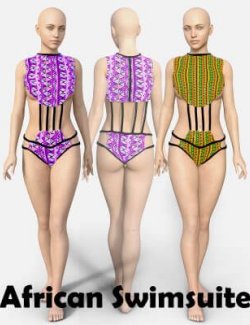 African Swimsuite With Two Patterns for Genesis 8 Female