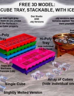 Ice Cube Tray, Stackable, With Ice, V1