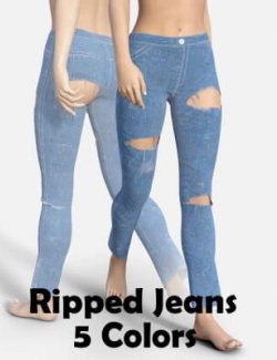 Ripped Jeans in 5 Different Colors for Genesis 8 Female