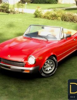 Fiat 124 Sport Spider 1980 for DAZ Studio