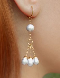 Pearl Earrings for GF8, GF8.1, and Genesis 9, by Vizzee