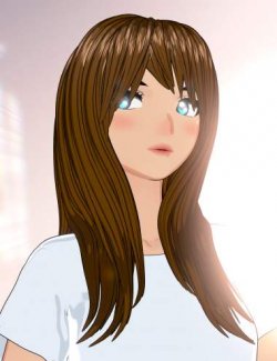 Toon Style Long Hair with Bangs for Genesis 9