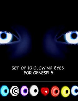 Set of 10 Glowing Eyes for Genesis 9