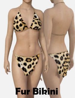 Fur Bikini With Cheetah Pattern for Genesis 8 Female