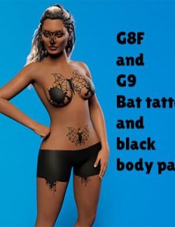 G8F and G9 Bat Tattoo and Black Body Paint