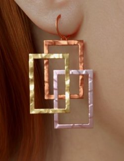 Modern Earrings for GF8, GF8.1, and Genesis 9, by Vizzee