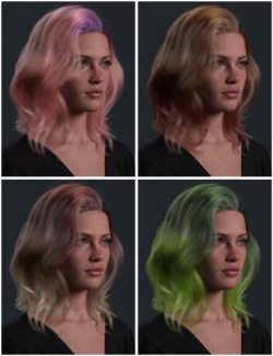 dForce Strand-Based Voluminous Wavy Bob Style Hair for Genesis 9 and 8 Female