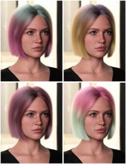 dForce Strand-Based Sleek Mid Part Bob Hair for Genesis 9 and 8 Female