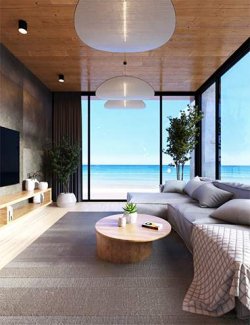 M8 Stylish Oceanside Living Room