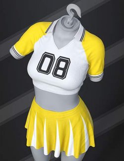 dForce SU Cheerleader Outfit for Genesis 9, 8.1, and 8 Female