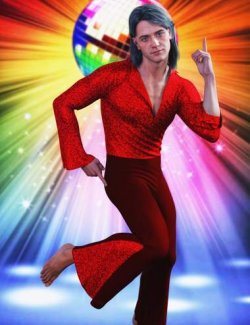 JMR dForce Disco Retro Outfit for Genesis 9 and 8 Males