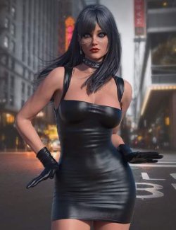 Stefania Leather Dress for Genesis 9