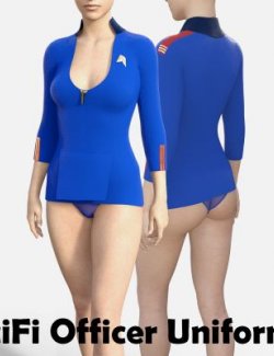 Sci-Fi Officer Uniform With Panties for Genesis 8 Female