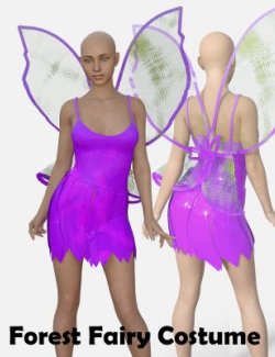 Forest Fairy Costume With Wings for Genesis 8 Female