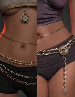 FK dForce LUXE Chain Belts for Genesis 9 BUNDLE