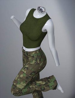 dForce SU Urban Military Outfit for Genesis 9, 8.1, and 8 Female