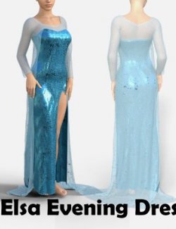 Elsa Evening Dress With Cape for Genesis 8 Female