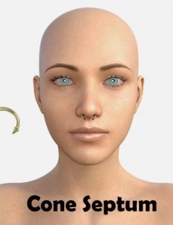 Cone Septum in Gold and Silver for Genesis 8 Female