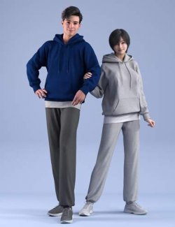 dForce HnC24 Hoodie Sweatsuit Outfits for Genesis 9