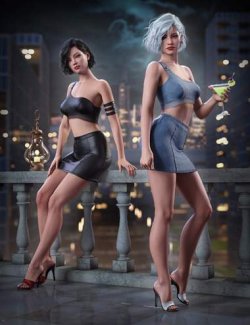 dForce Stylish Mini Skirt Outfit for Genesis 9, 8.1 and 8 Female