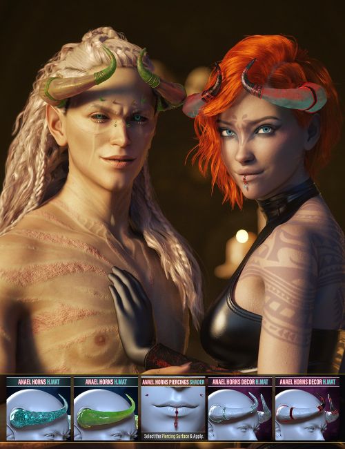 Click here to see preview images for "FP Anael Horns Texture Add-On for Genesis 9" FP Anael Horns Texture Add-On for Genesis 9