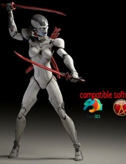 Cyborg Ninja Compatible Poser DAZ3D