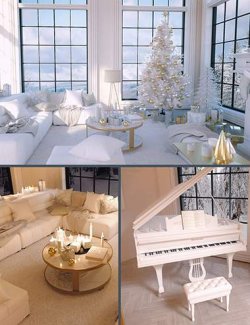 White Christmas Living Room