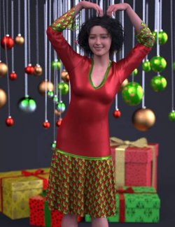 dForce Noel Festive Dress for Genesis 9