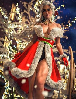 AH dForce Grace Christmas Outfit For Genesis 8 Female and Genesis 9