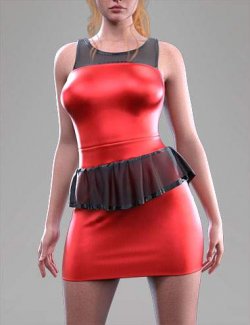 dForce COG Peplum Dress for Genesis 9 Feminine